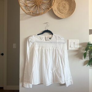 100% Cotton Universal Thread White Eyelet Long-Sleeve Blouse